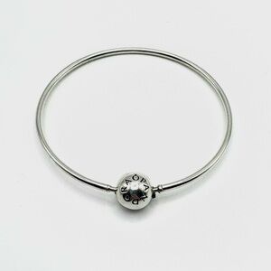 Pandora Essence Collection Sterling Silver Bangle Size 6.3 inches